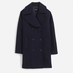 NWT Madewell WOOL Oversized-Collar Peacoat in Insuluxe Fabric | Size M | 4.8/5